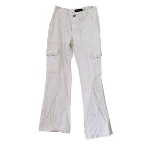 Aeropostale Womens White Low Rise‎ Flare Utility Cargo Pants S Casual Streetwear